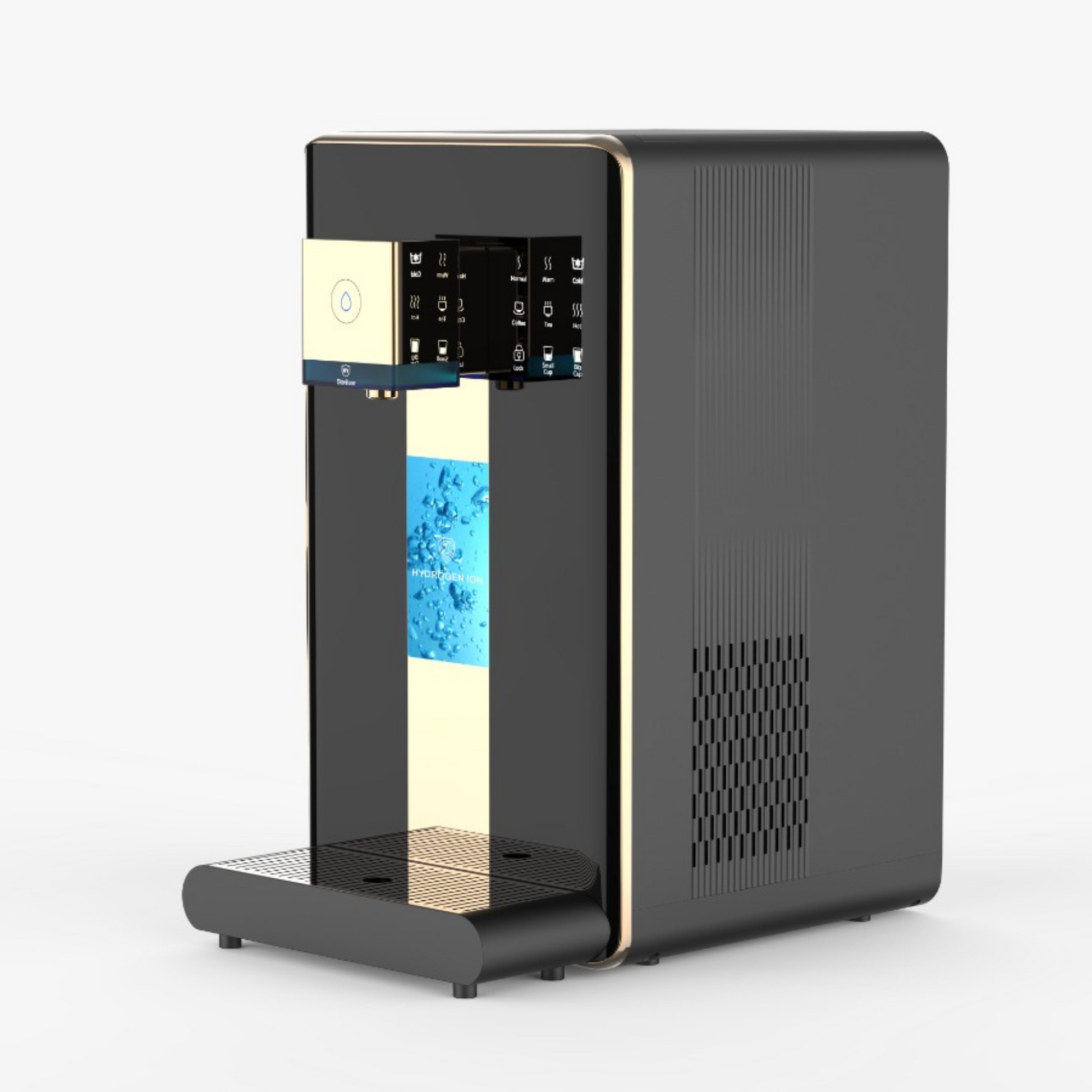 KW-01 hydrogen water generator machine sitting on a modern kitchen countertop.