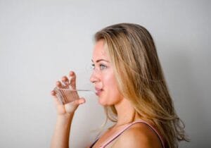 woman drinking water